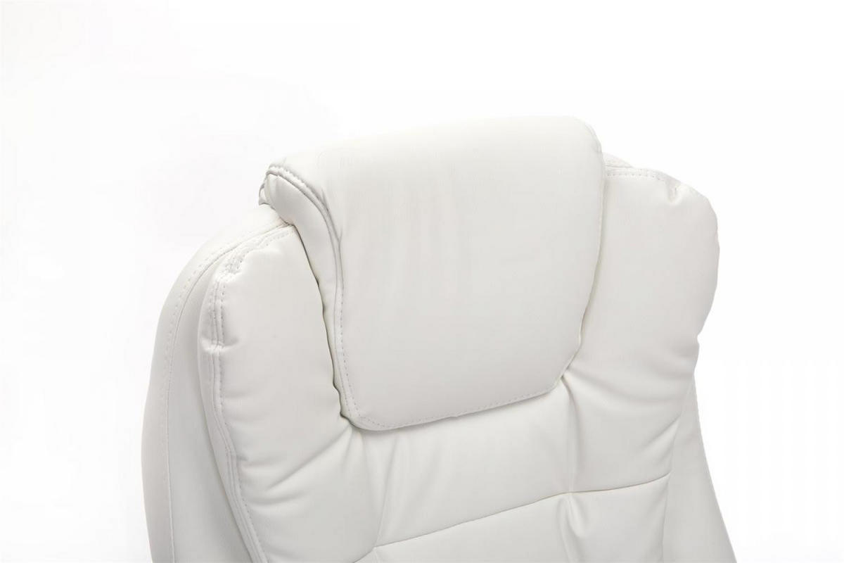 CHEFSESSEL Lederlook weiß - Chromfarben/Weiß, Textil/Metall (69.5/113/78cm) - CLP