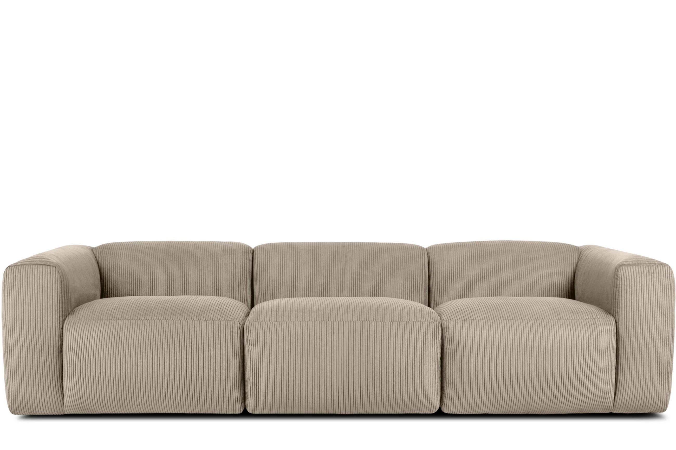 3-SITZER-MODULSOFA BUFFO mit extrem weicher und bequemer Sitzfläche, Kordstoff, beige - Beige, Textil (290/73/96cm) - KONSIMO®