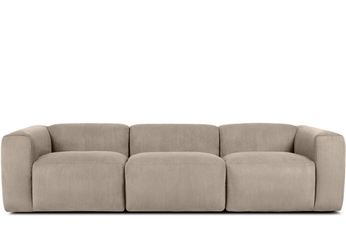 3-SITZER-MODULSOFA BUFFO mit extrem weicher und bequemer Sitzfläche, Kordstoff, beige - Beige, Textil (290/73/96cm) - KONSIMO®