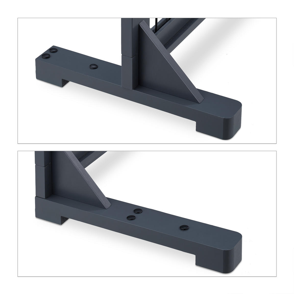 ABSPERRGITTER Grau Schwarz ausziehbar Holz 70-108 cm - Grau, Holz/Metall (108/32cm) - Relaxdays