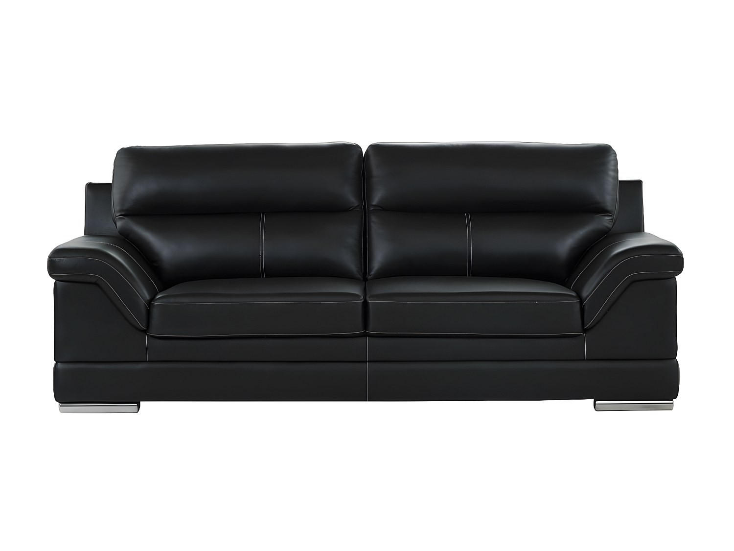 SOFA ohne Schlafmöglichkeit - 3 Personen - Leder - Schwarz - Schwarz, Leder (235/100/103cm) - Vente-Unique