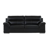 SOFA ohne Schlafmöglichkeit - 3 Personen - Leder - Schwarz - Schwarz, Leder (235/100/103cm) - Vente-Unique