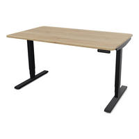 SCHREIBTISCH Elektrisch höhenverstellbarer Schreibtisch Y-Line Curved Eiche Natura Schwarz 140/70/62-127cm - Schwarz/Eiche Artisan, Holzwerkstoff/Metall (70/140/127cm) - ASSMANN