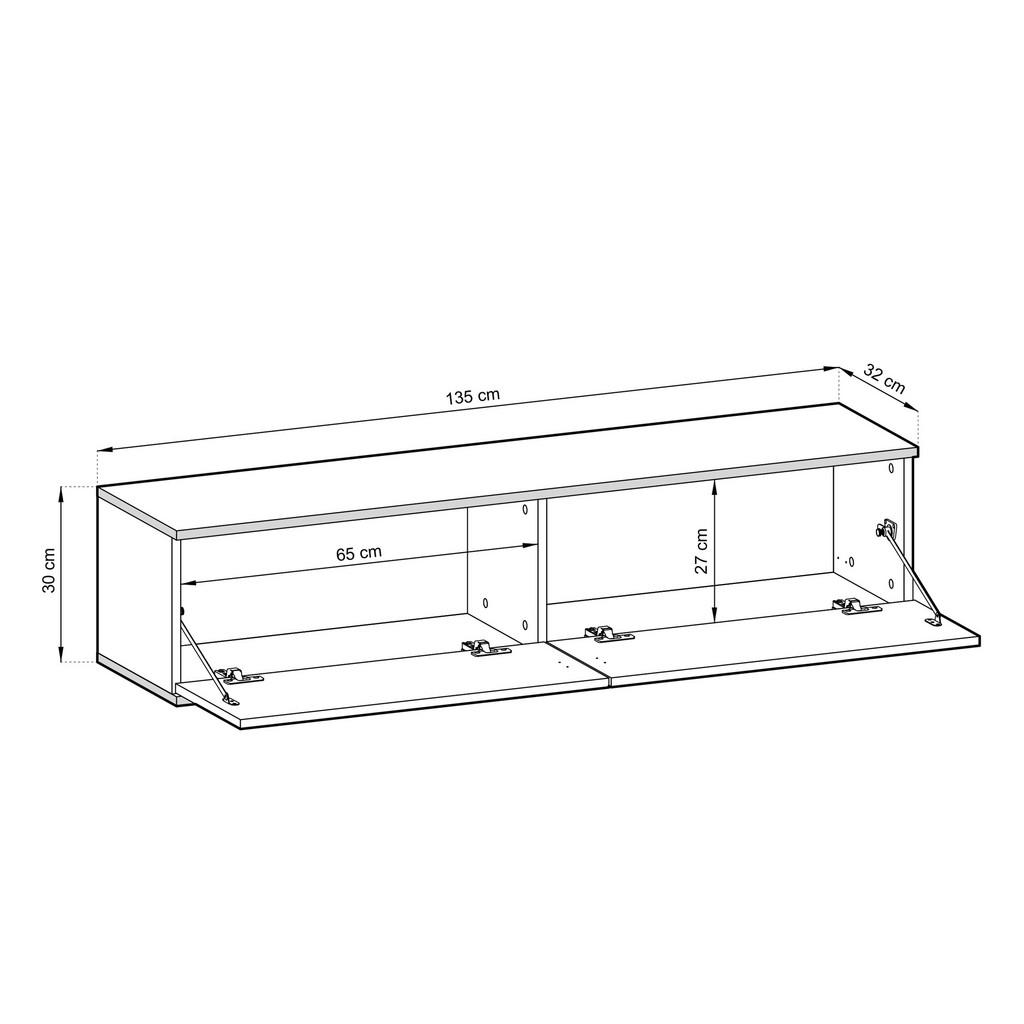 Thumbnail - Masseno Lowboard, Beige, Holzwerkstoff, 135x30x32 cm, Wohnzimmer, Wohnwände, Lowboards, Lowboards stehend