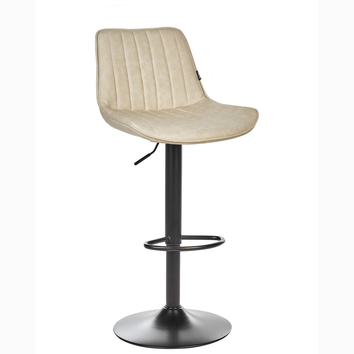 BARHOCKER 2er-Set Kunstleder Helles Beige Dubrovnik - Beige/Schwarz, Kunststoff (51/88/54cm) - Beliani