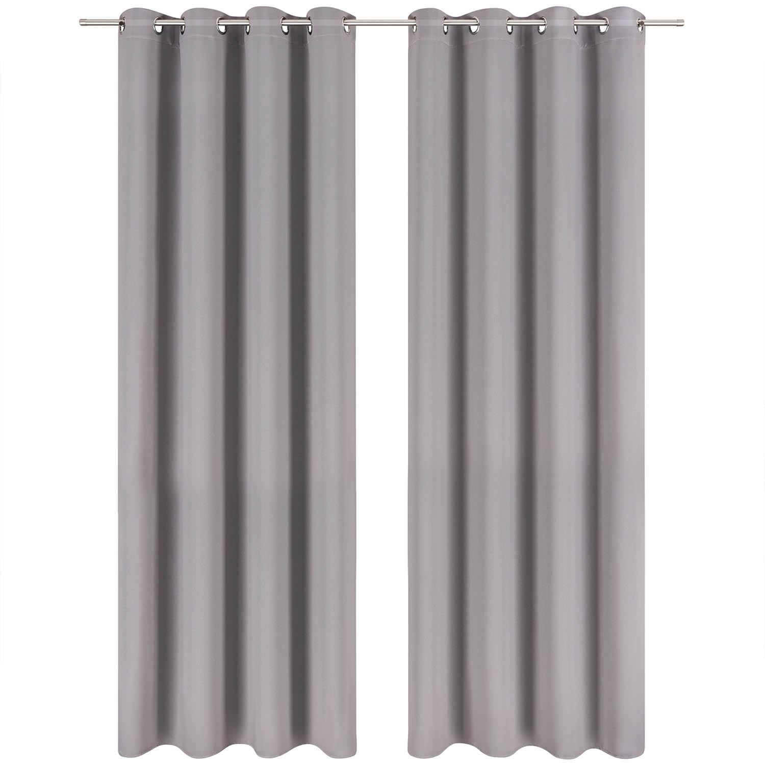VERDUNKLUNGSVORHÄNGE Emelie 140/175 cm,2er-Set, mit Hitze- und Kälteschutz,Grau - Grau, Kunststoff (140/175cm) - Blumtal