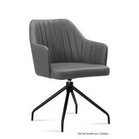 ARMLEHNSTUHL drehbar (2er-Set) Dorena 58x81x60 Schwarz/Grau - Schwarz/Grau, Kunststoff (60/81/58cm) - 58aufmkessel