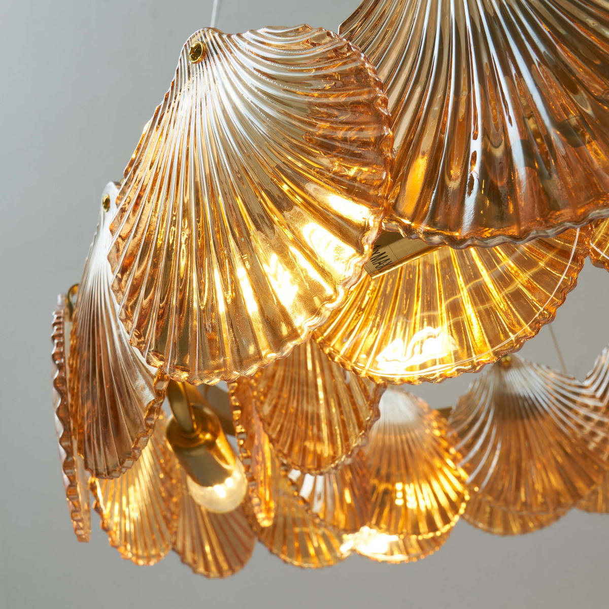 HÄNGELEUCHTE Amanda, Bernstein und Messing, 25cm - Goldfarben, Glas (25/60/25cm) - KOSILUM