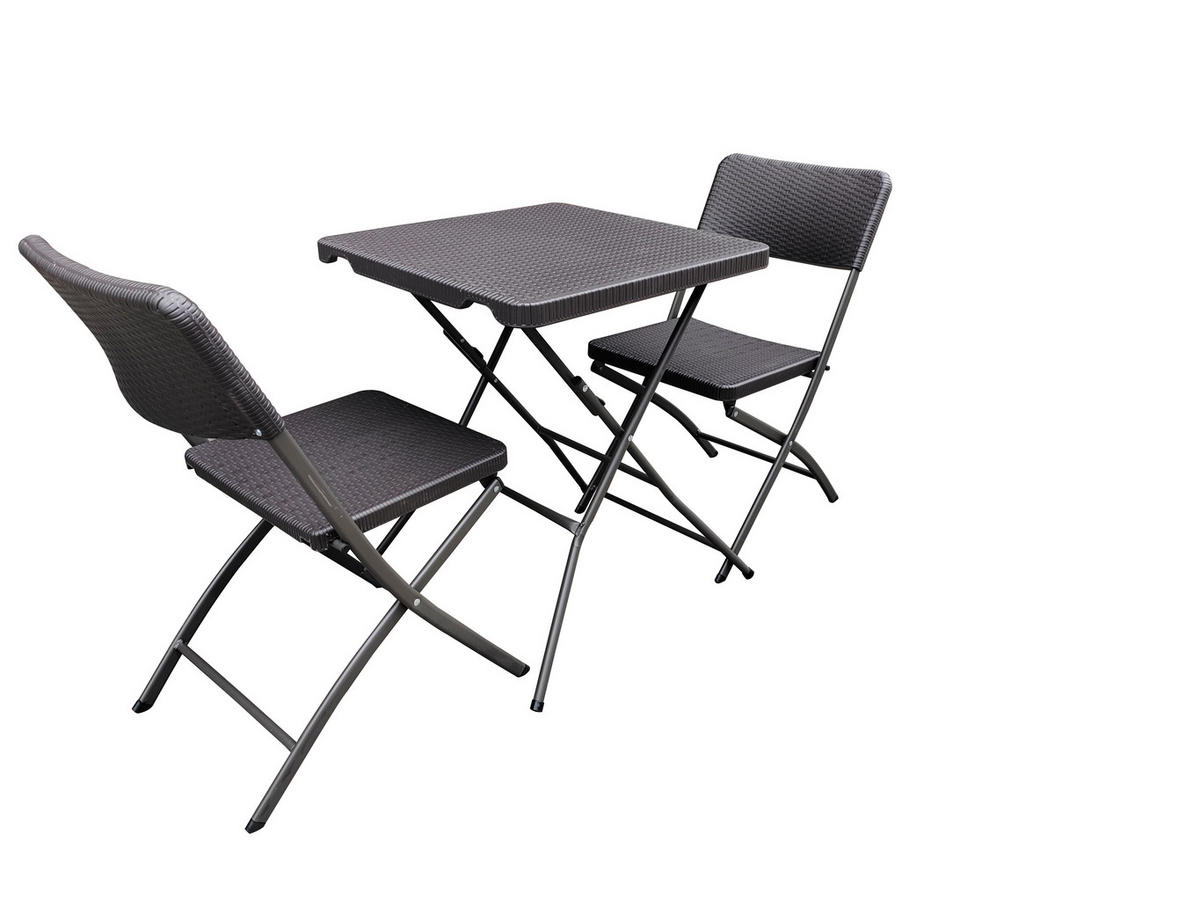 GARTENSET 3tlg. Mila - Anthrazit, Kunststoff