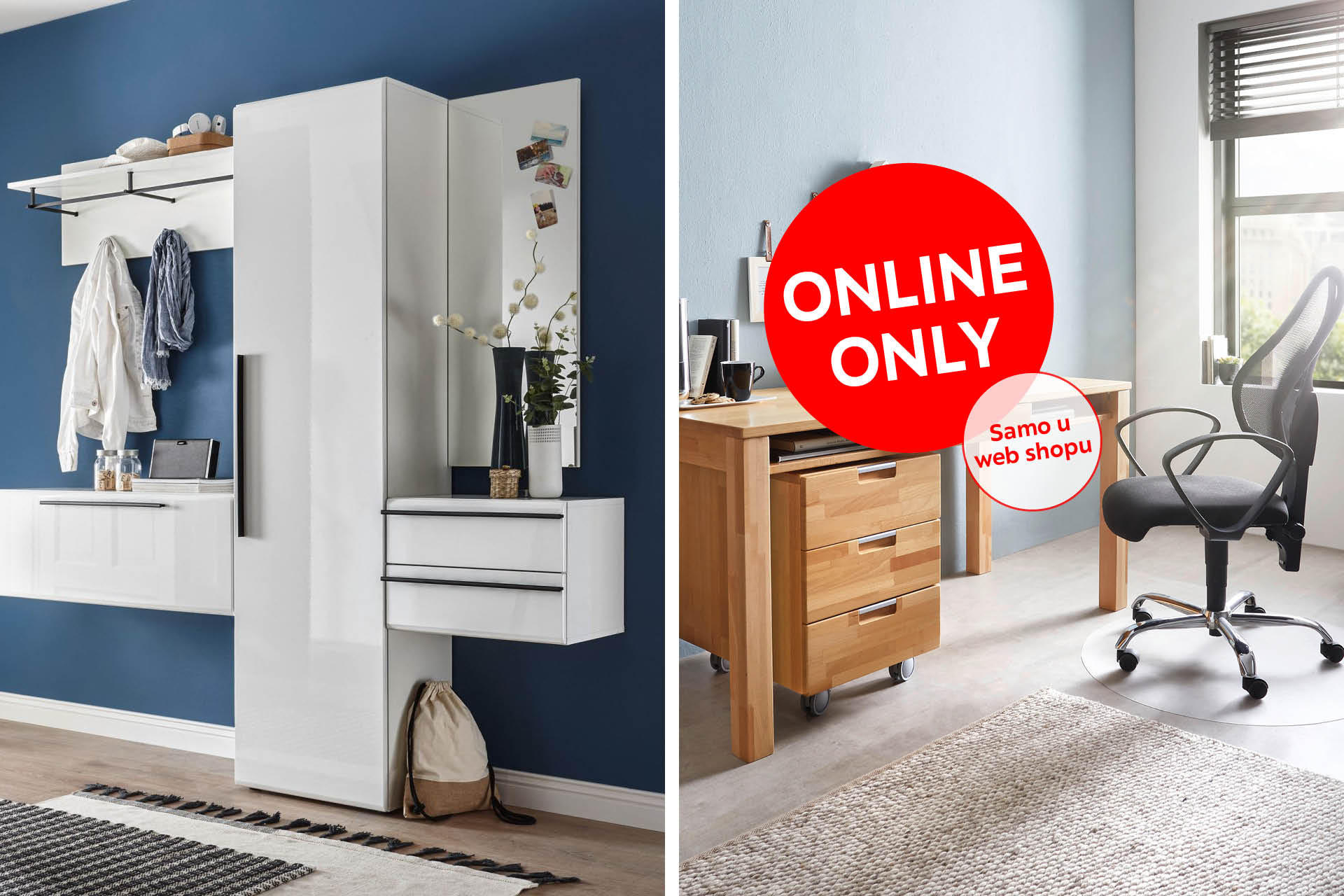 Online Only predsoblja i uredski namještaj