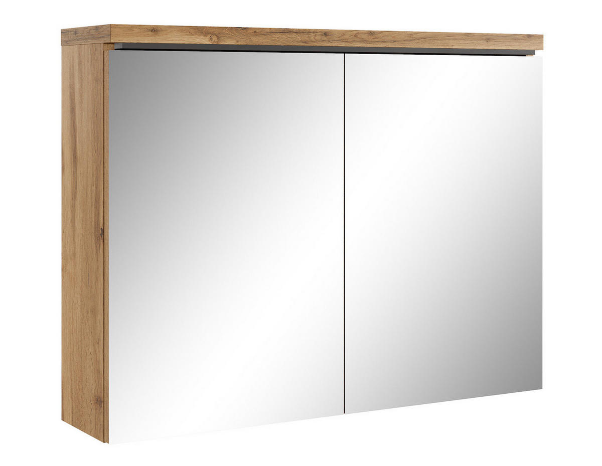 SPIEGELSCHRANK Paso Eiche - 80 x 20 x 60 cm - Eichefarben, Holz (80/60/20cm) - Badplaats