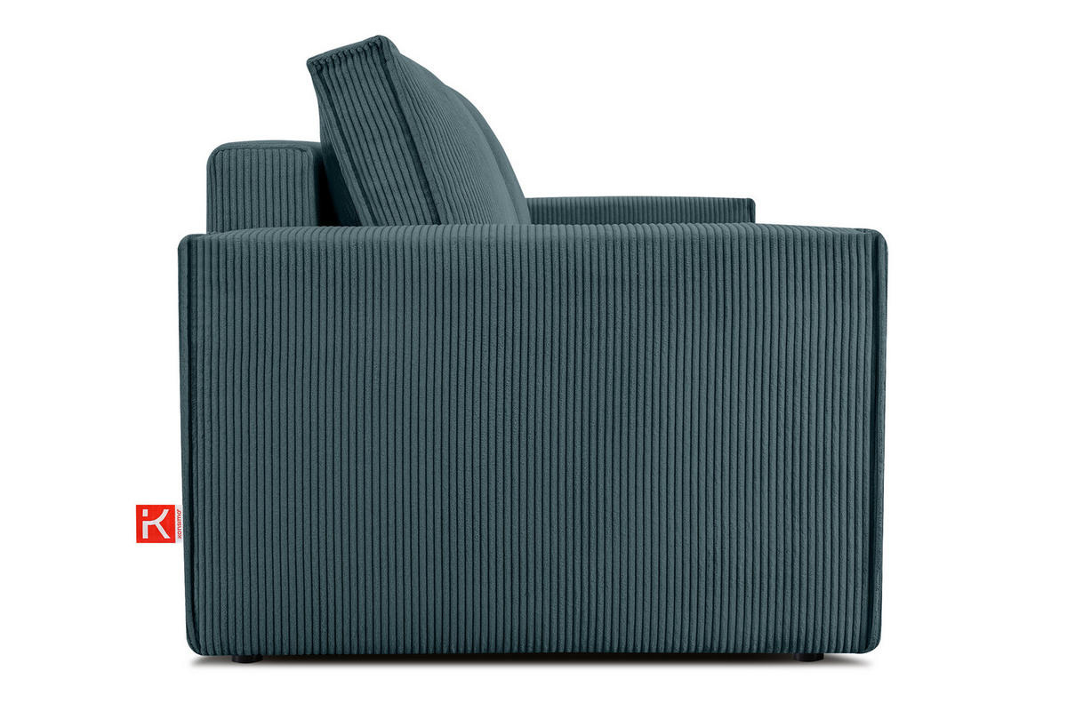 SCHLAFSOFA NAPI in Pet Friendly Cord-Stoff, blau - Blau/Schwarz, Textil (228/89/101cm) - KONSIMO®