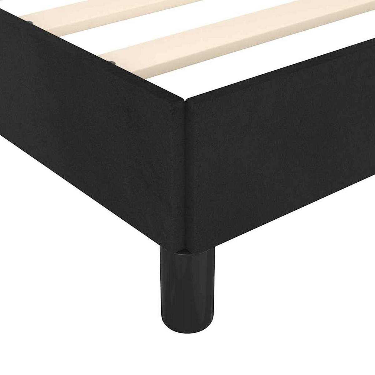 BETTGESTELL Mit Kopfteil Ohne Matratze Schwarz 90/200 Cm Samt - Schwarz, Holz (90/200cm) - vidaXL