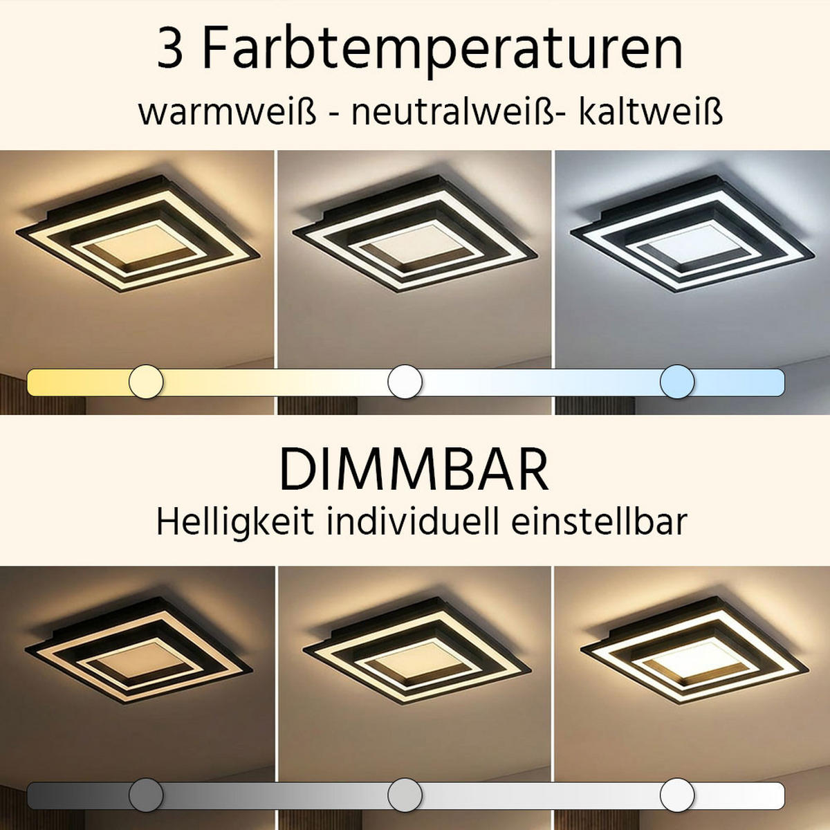 DECKENLEUCHTE LED Stahl, Schwarz, schwenkbar - Schwarz, Metall (45/45/7cm)