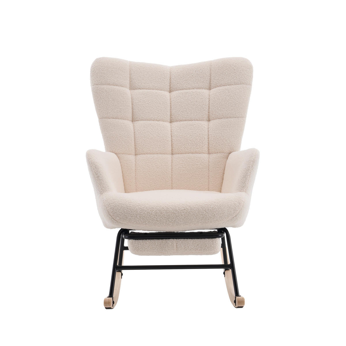SCHAUKELSTUHL 91/61/88 cm mit hoher Rückenlehne und Fußstütze, Beige - Beige, Textil (88/91/68cm) - Redom