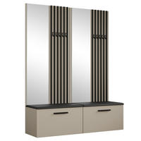 GARDEROBENSCHRANK MODULO 161,2/204/40 cm Modern Garderobe-Set Kaschmir - Kaschmir/Schwarz, Holzwerkstoff (161.2/204/40cm) - MASSENO