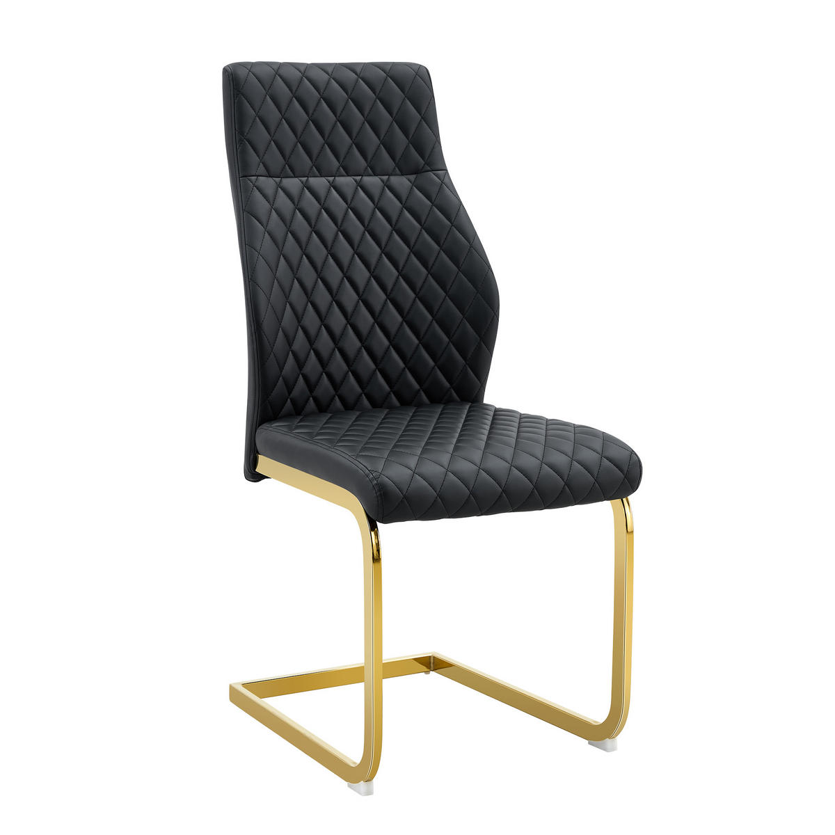ESSGRUPPE DE-39470 5-teilig, Glastisch und 4 Stühlen mit Rautenmuster Schwarz - Schwarz, Metall (85/75/85cm) - ComfortXL