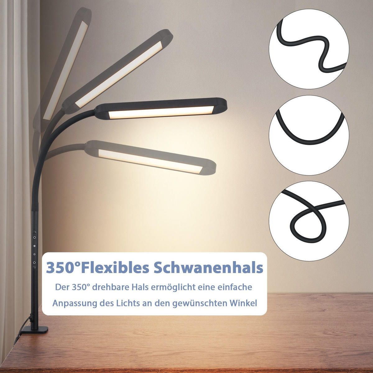ROZMĚRY LED stolní lampy 56,5/51,5/1,9 cm - černá, kov (56.5/51.5/1.9cm) - Nettlife