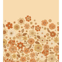 FOTOTAPETE Retro Blumen 2.5 x 2.79 m - Orange, Papier (250/279cm) - ESTAhome