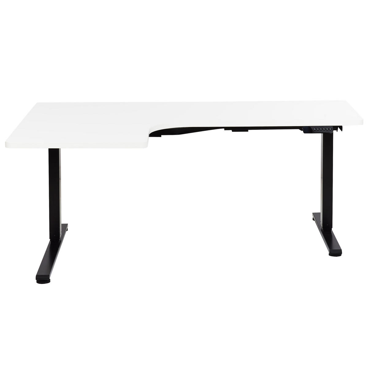 SCHREIBTISCH 160x60 cm elektrisch Schwarz/Weiß Destines - Schwarz/Weiß, Holzwerkstoff (109/160/60cm) - Beliani