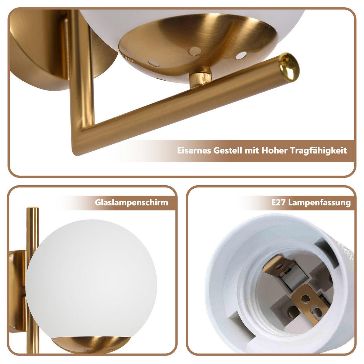 WANDLEUCHTE Marwick - Goldfarben, Metall (22/15/20cm) - Nettlife