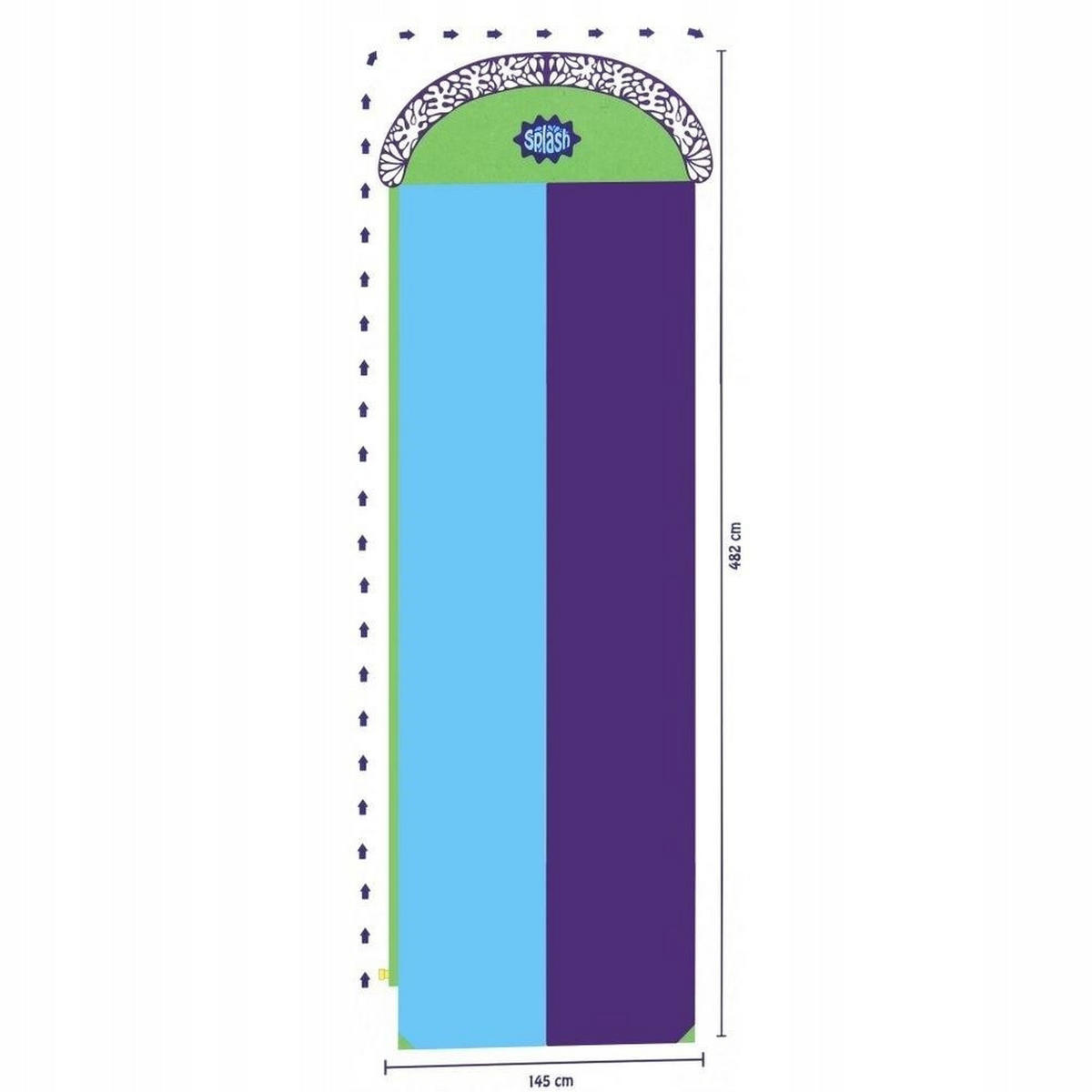 WASSERRUTSCHMATTE aufblasbar 480/145 cm - Multicolor, Kunststoff (145/480cm)