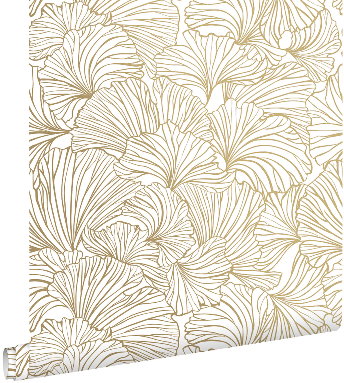 TAPETE Ginkgoblätter 53 cm x 10.05 m - Goldfarben, Papier (53/1000cm) - ESTAhome