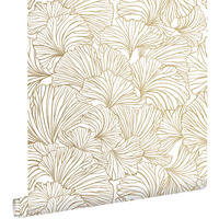 TAPETE Ginkgoblätter 53 cm x 10.05 m - Goldfarben, Papier (53/1000cm) - ESTAhome