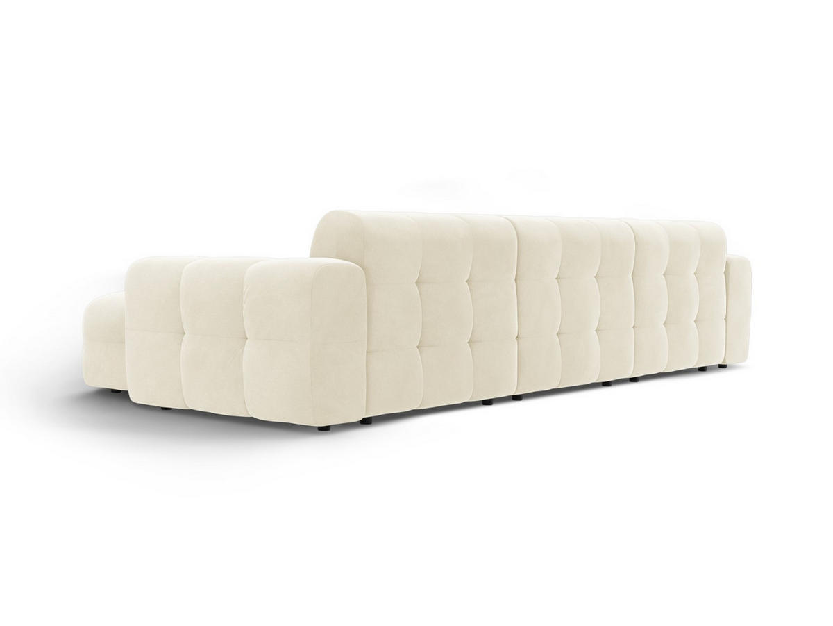 ECKSOFA rechts Kendal aus Samt elfenbein 5 Sitzplätze - Creme, Textil (173/357cm) - Micadoni