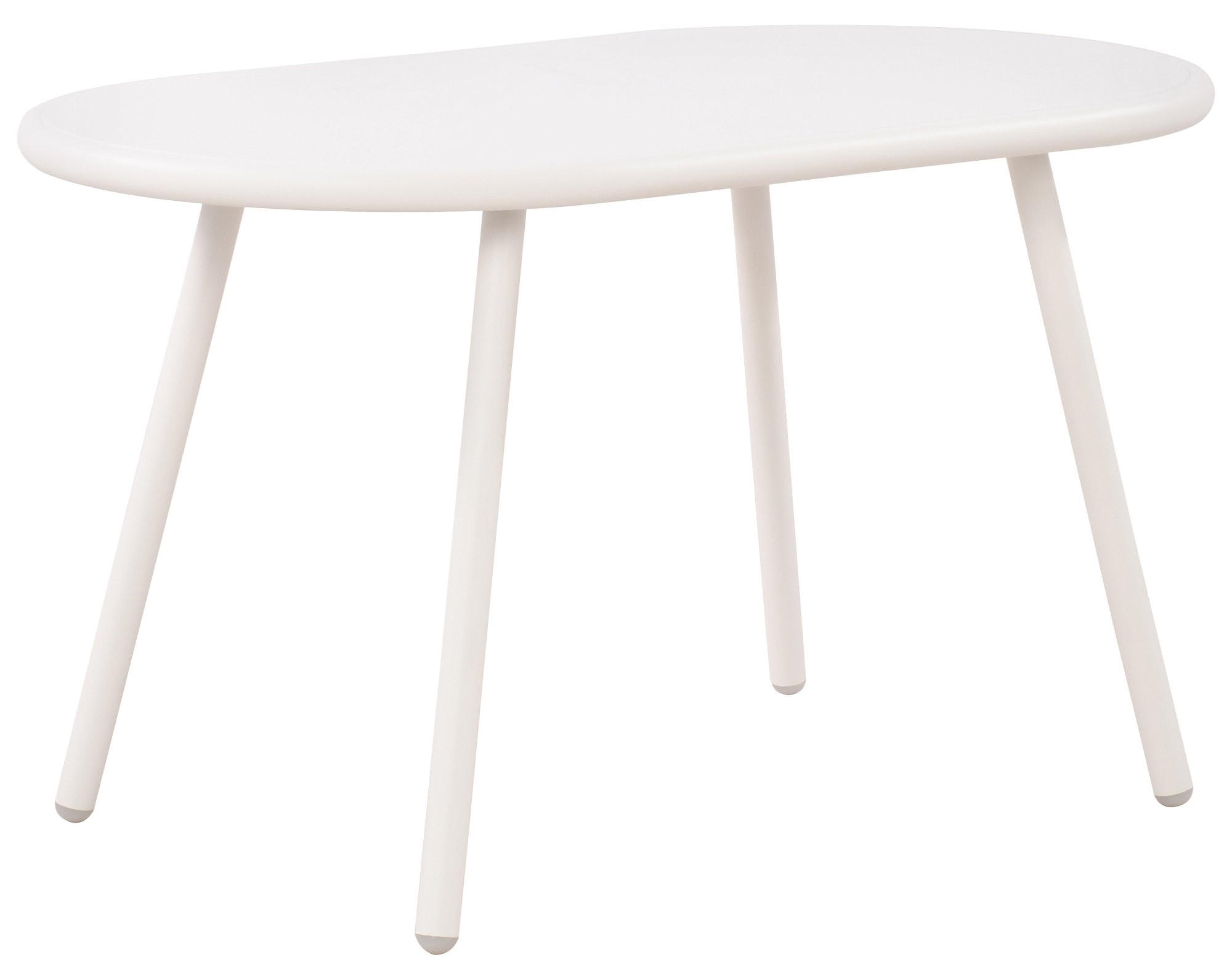 COUCHTISCH oval 80/45/45 cm Kunststoff weiß - Weiß, Kunststoff/Metall (45/80/45cm) - CLP