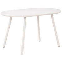 COUCHTISCH oval 80/45/45 cm Kunststoff weiß - Weiß, Kunststoff/Metall (45/80/45cm) - CLP