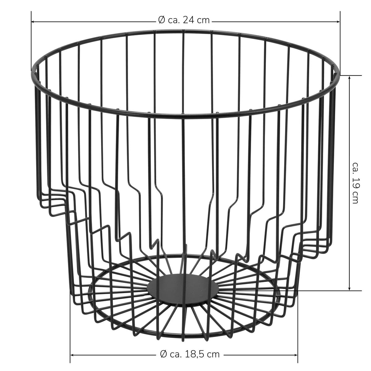 OBSTKORB, schwarz, Metall - Schwarz, Metall (19cm) - bremermann