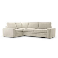 ECKSOFA L Form Treville Beige 296/196/94 cm – Links, mit Bettkasten und Schlaffunktion - Beige/Schwarz, Kunststoff/Textil (196/296cm) - AX Living