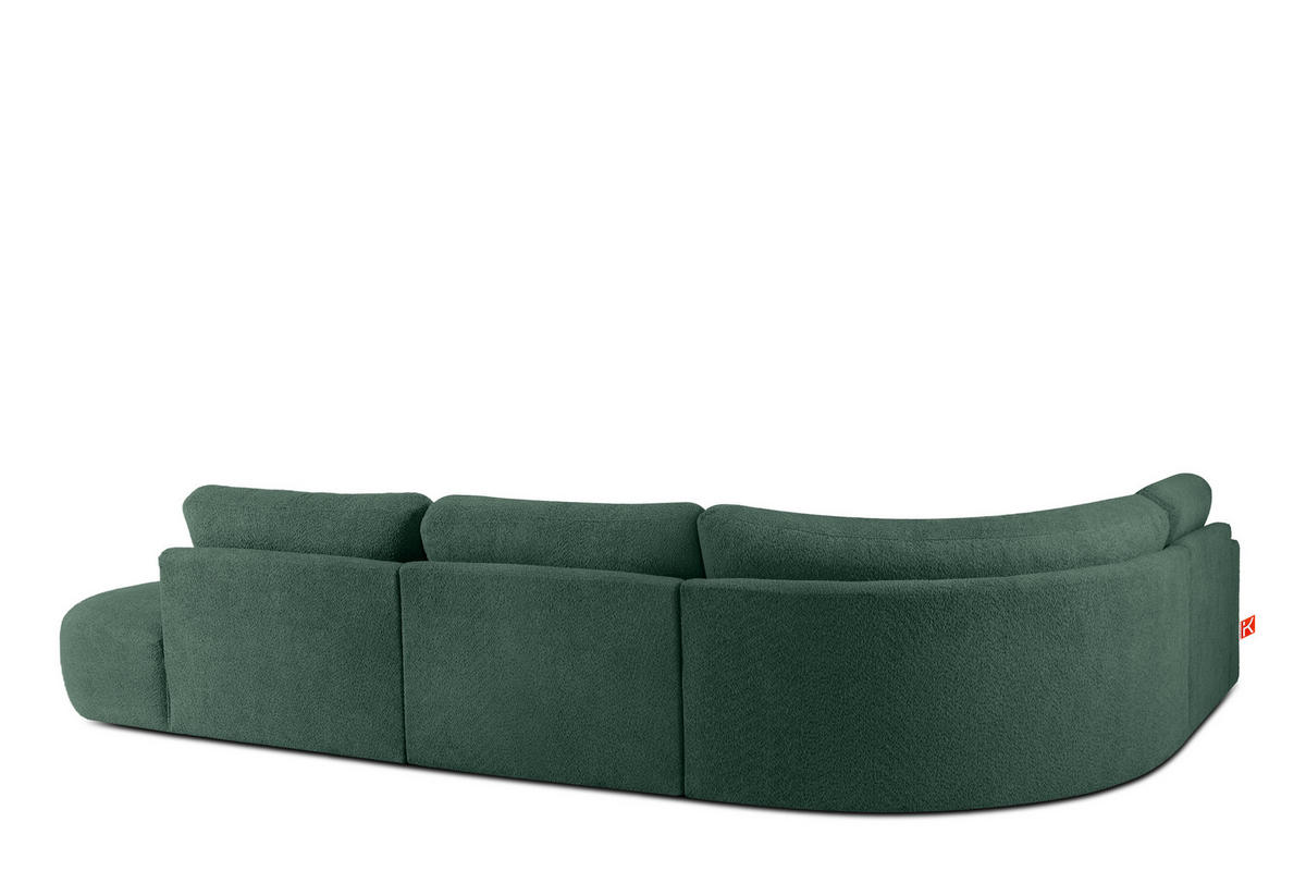 ECKSOFA RECHTS ZUCCO, Grün - Grün, Holz/Holzwerkstoff (224/373cm) - KONSIMO®