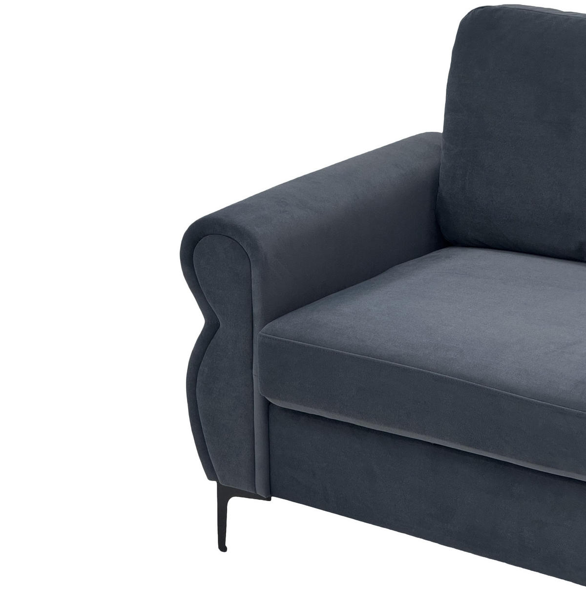 SOFA kompakt 173,5 cm Dark Grey mit Federkern - Dunkelgrau, Holzwerkstoff (173.5/92/81cm) - Meubliv