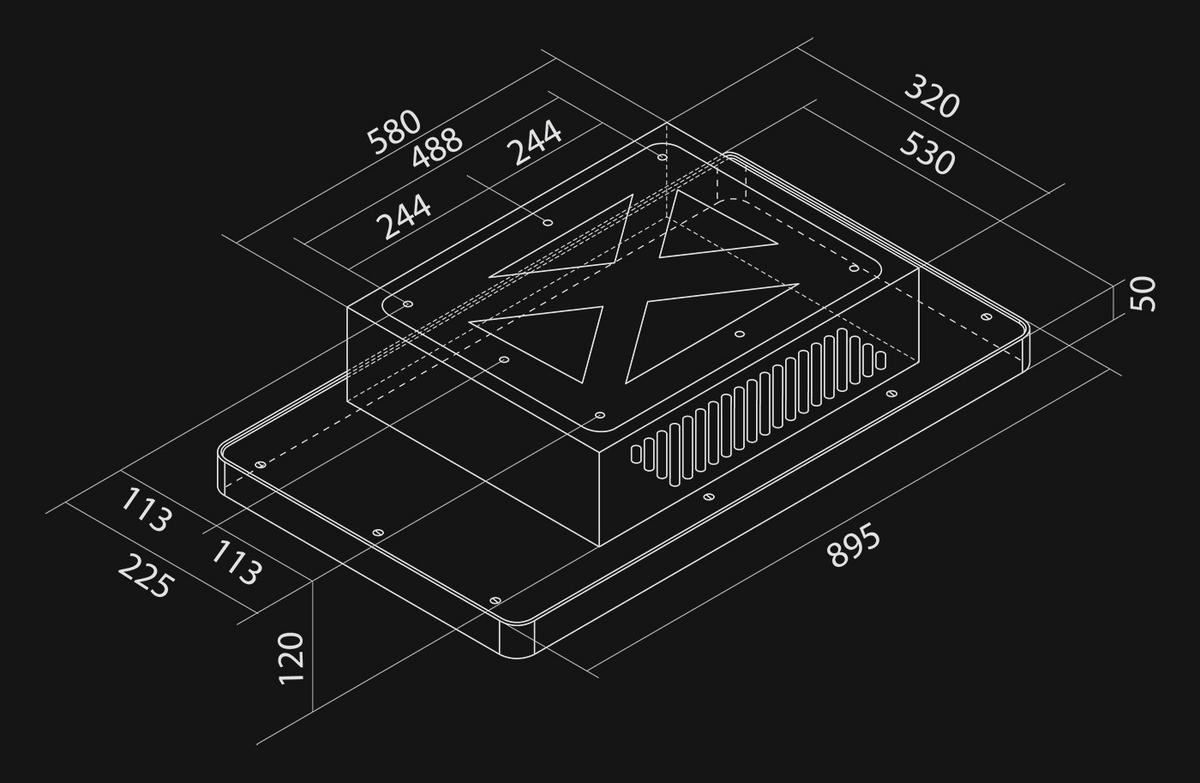 DUNSTABZUGSHAUBE - Schwarz, Glas/Metall (89.5/17/53cm) - Gurari