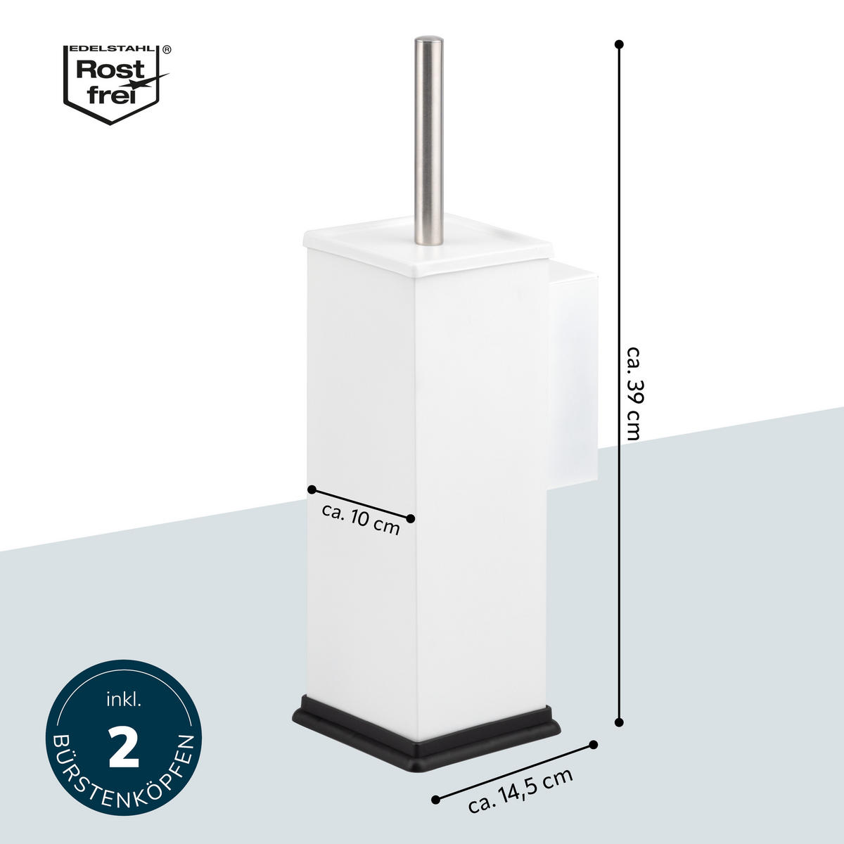 WC-GARNITUR inkl. Wandhalterung - Weiß, Metall (10/39/14.5cm) - bremermann
