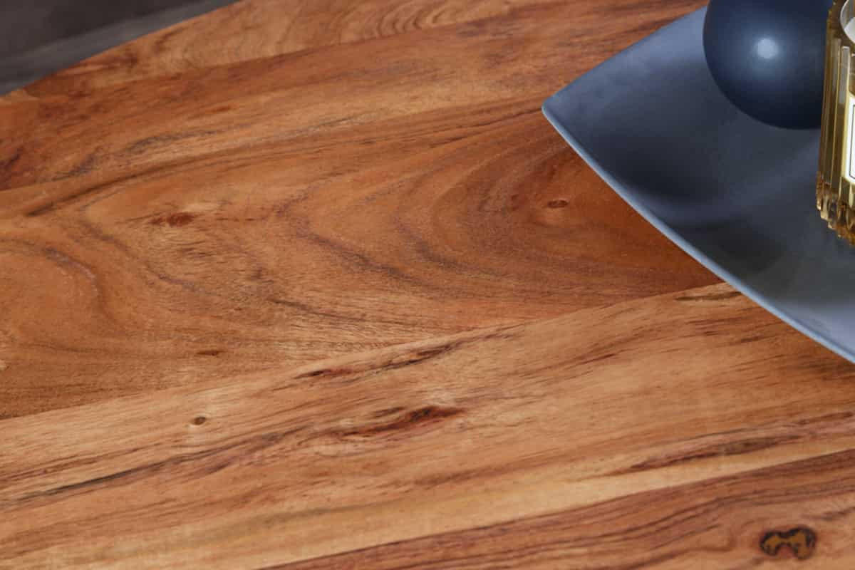 ESSTISCH SCORPION rund Akazie Natur 120cm - Schwarz/Braun, Holz/Metall (120/120/77cm) - riess-ambiente