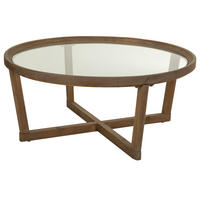 COUCHTISCH aus Holz und Metall D100x44 cm - Braun, Holz (100/100/43.5cm) - Wanderlust