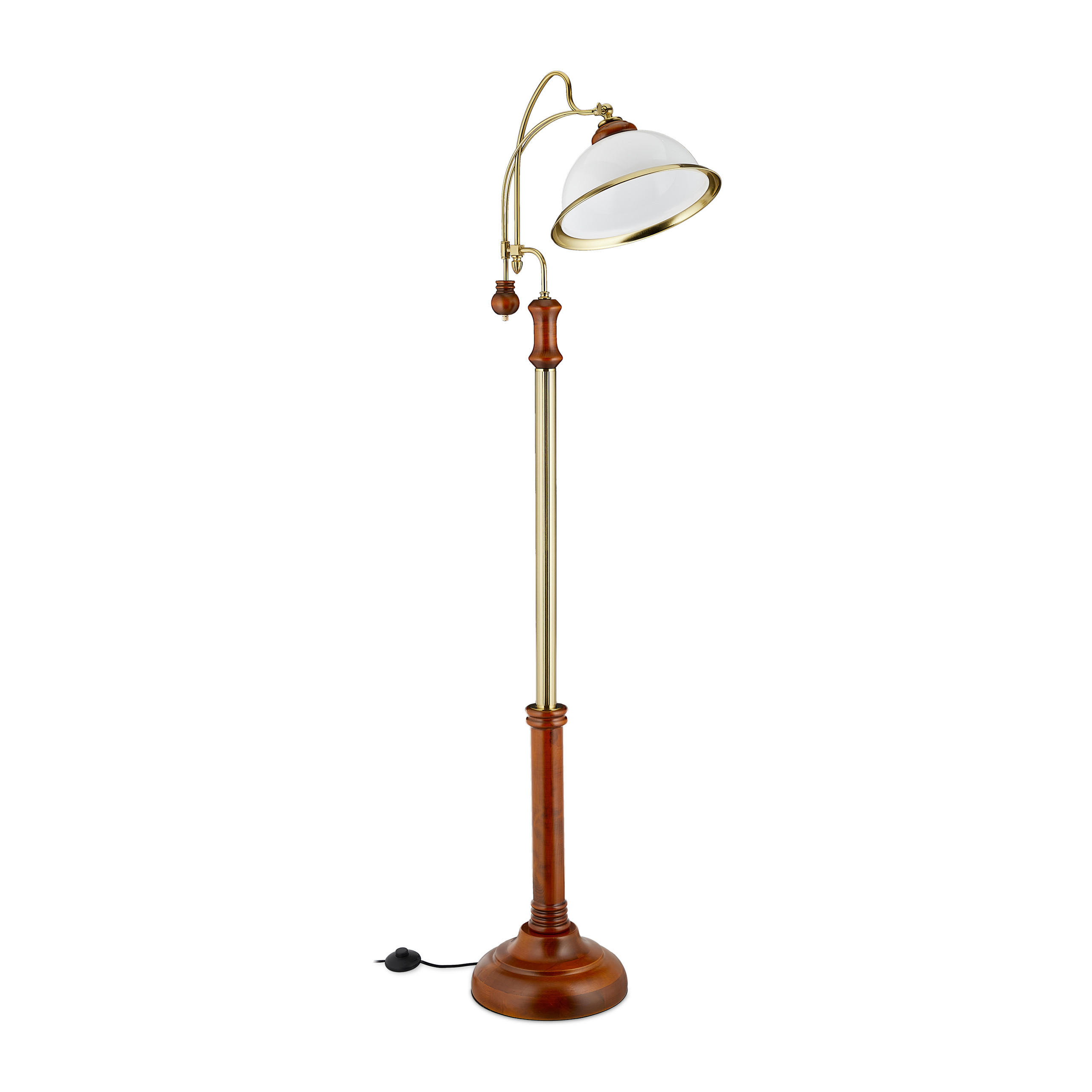 STEHLAMPE - Multicolor, Glas/Holz (36/40/166cm) - Relaxdays