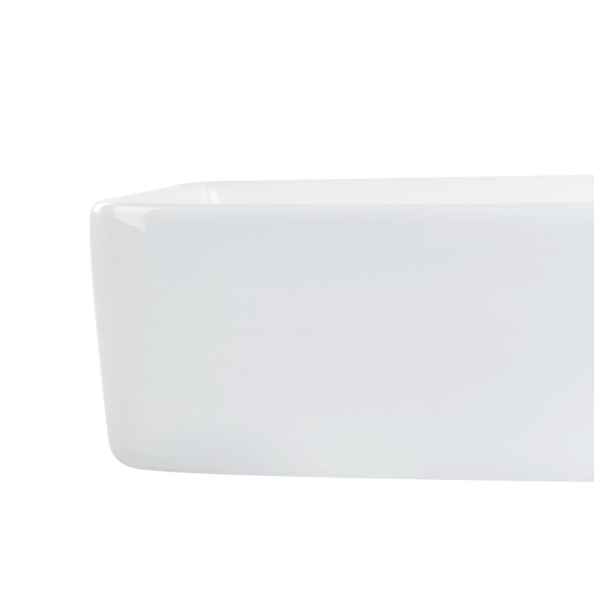 UMYVADLO NA DESKU Bílé 49/38 cm Keramika Travesia - bílá, keramika (49/14/38cm) - Beliani