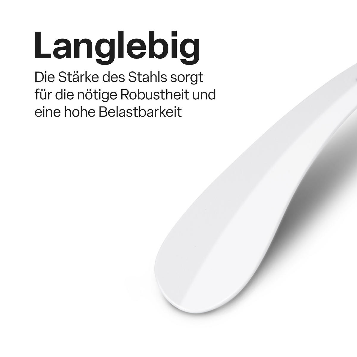 SCHUHLÖFFEL Metall 16,5/58/79cm 3er-Pack Weiß - Weiß, Metall (4/0.2/57cm)