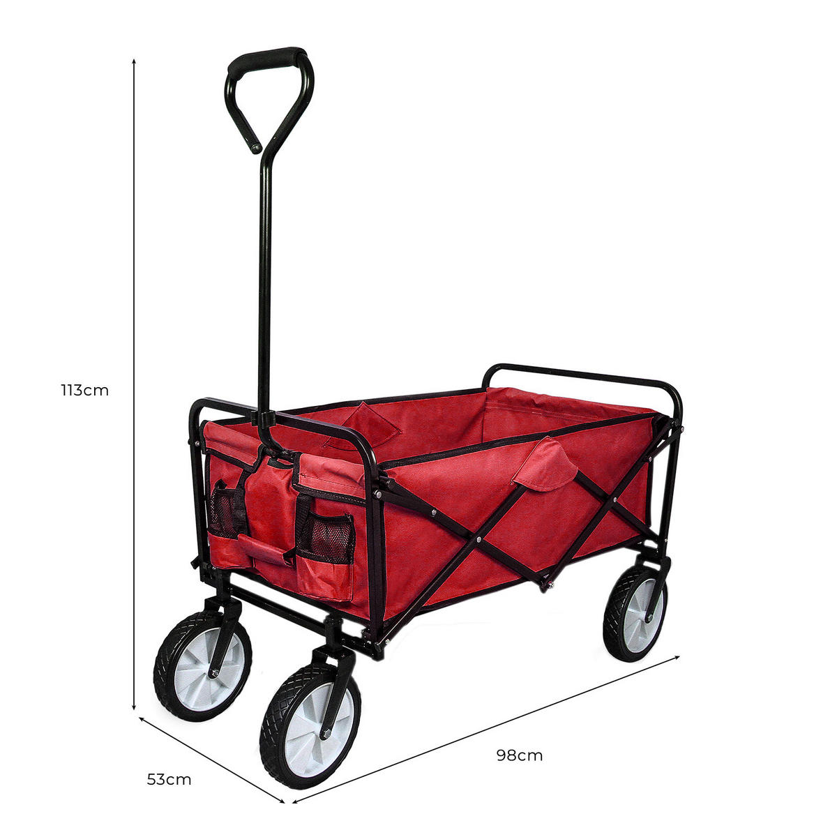 GARTENWAGEN Faltbar Rot - Rot, Metall (53/113/98cm) - Monstershop
