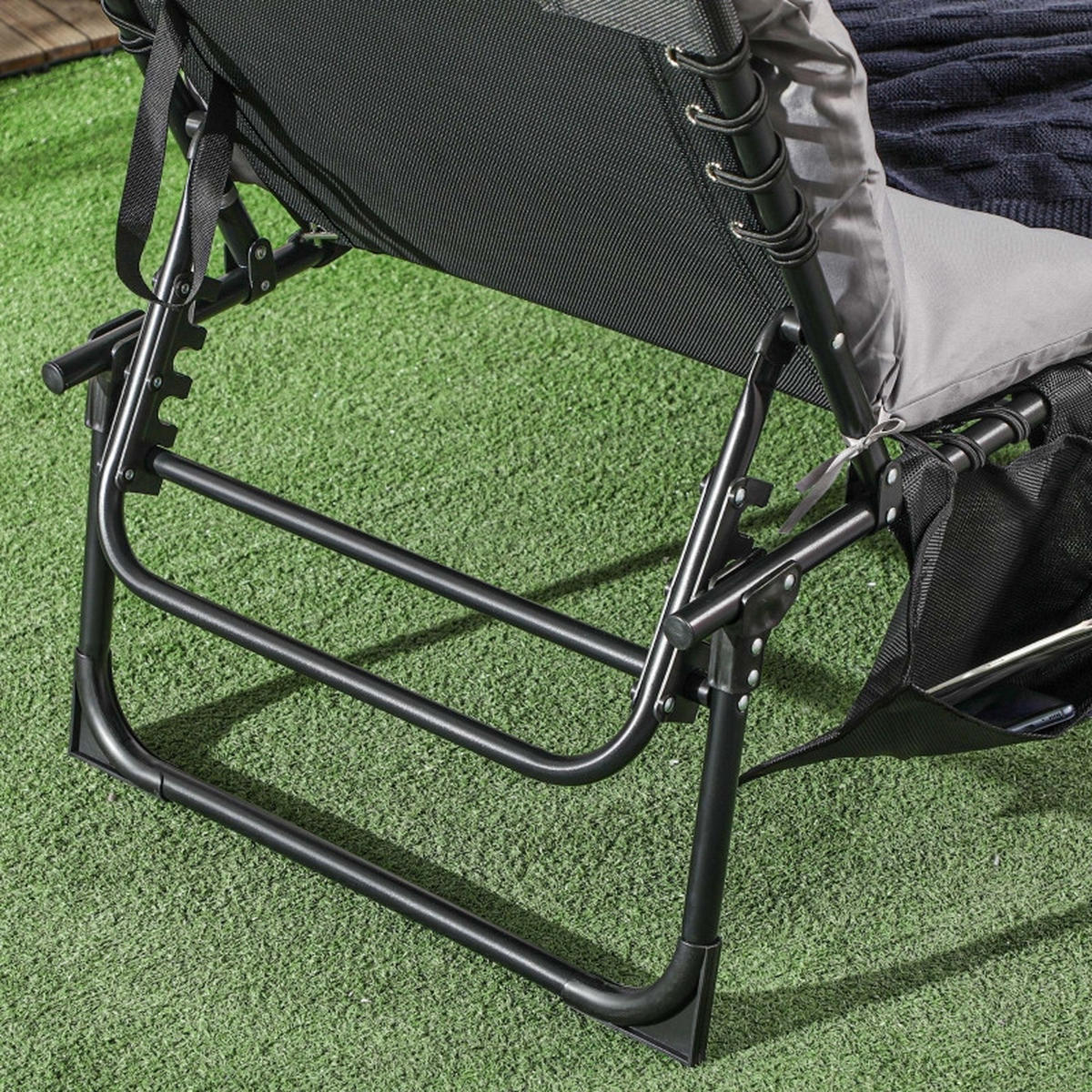 KLAPPLIEGE Garten Hellgrau - Hellgrau, Metall (189/32.5/58cm) - ComfortXL