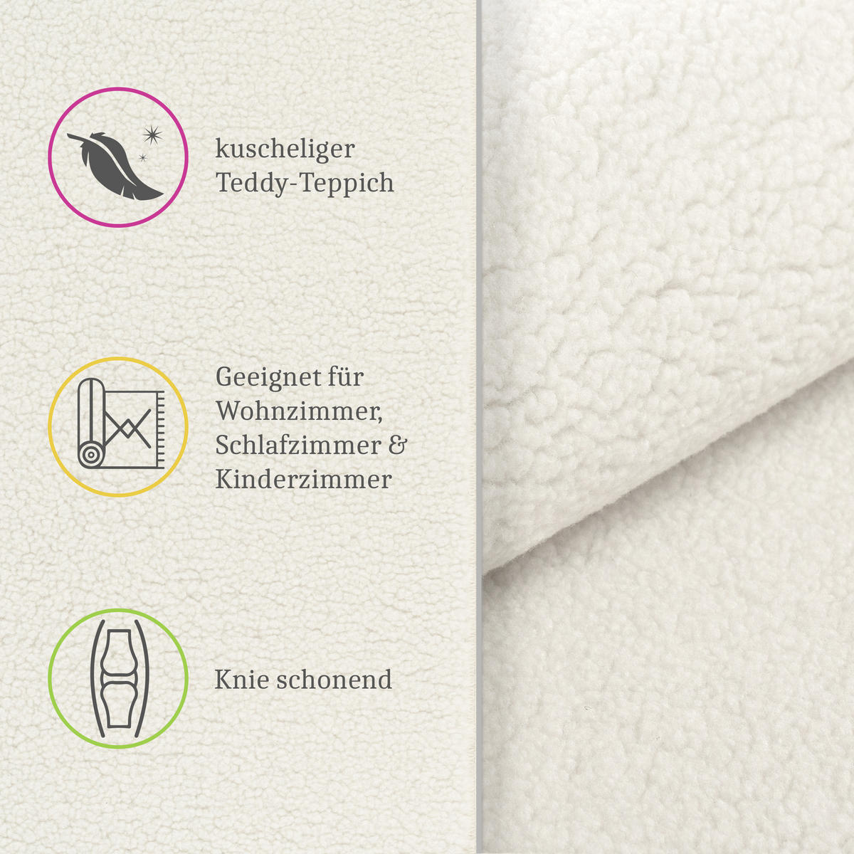 HOCHFLORTEPPICH 200/280 cm Teddy 260 - Creme, Textil (200/280cm) - Paco Home