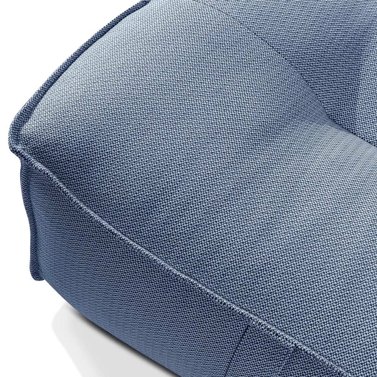 GARTENLOUNGE-HOCKER LOVIA Outdoof Pouf, Marineblau/Weiß - Dunkelblau, Textil (90/41/75cm) - KONSIMO®