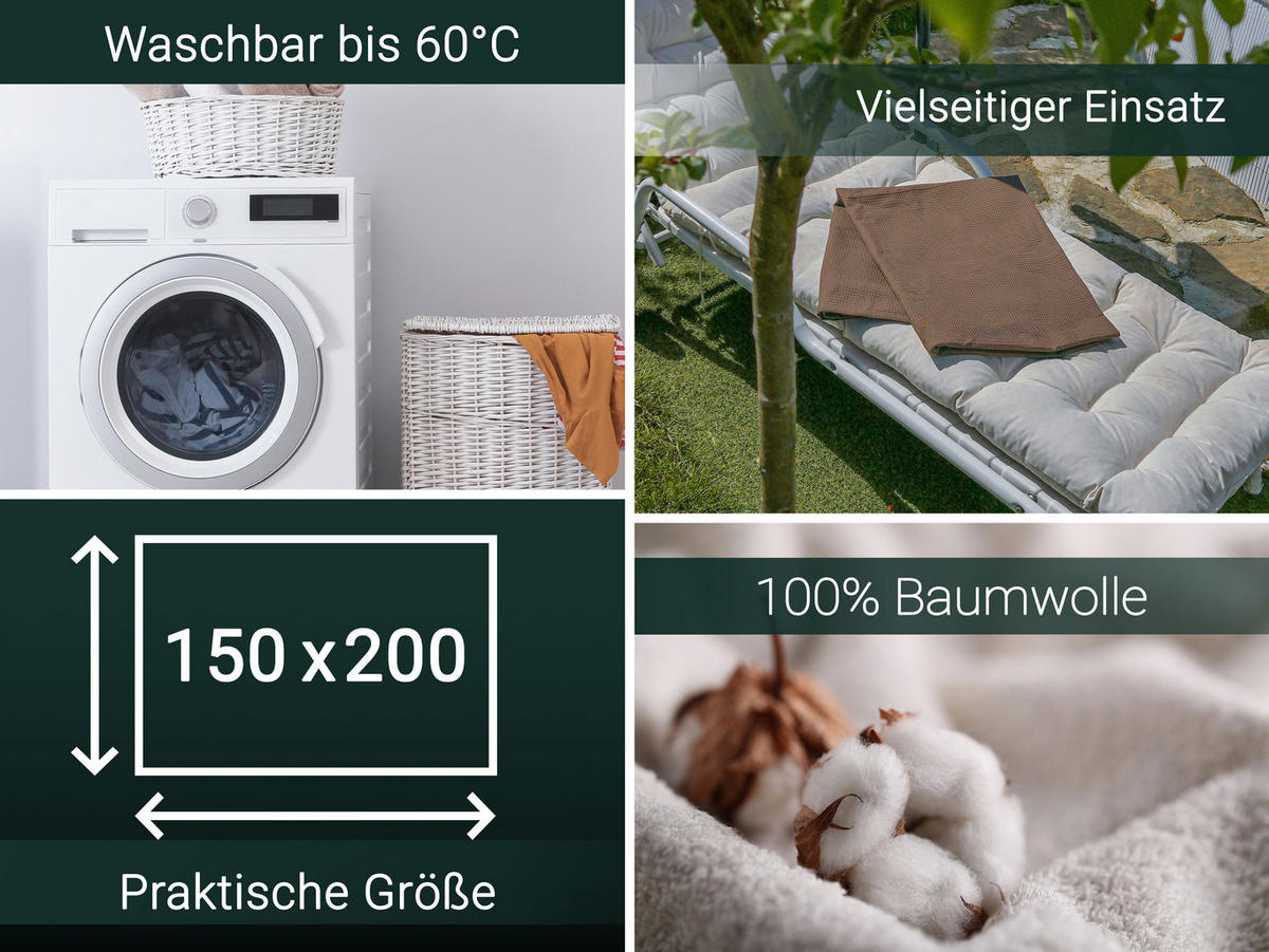 KUSCHELDECKE, 150x200 cm, 100% Baumwolle, Braun - Braun, Textil (150/200cm) - Zollner