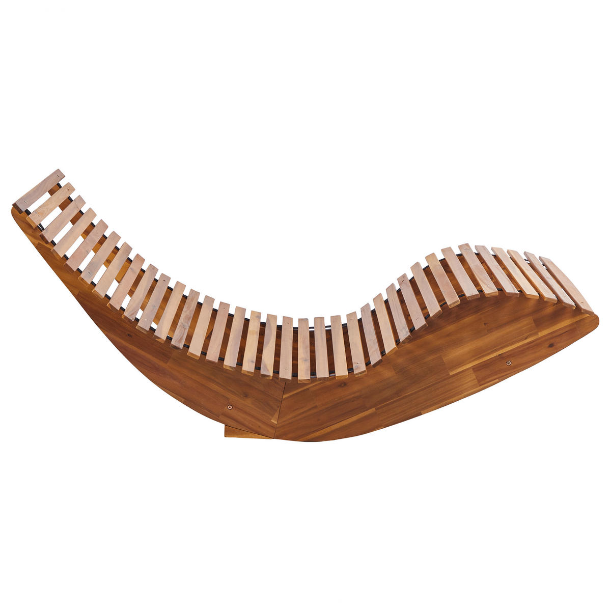 GARTENLIEGE Heller Holzfarbton Brescia II - Hellbraun, Holz (60/90/176cm) - Beliani