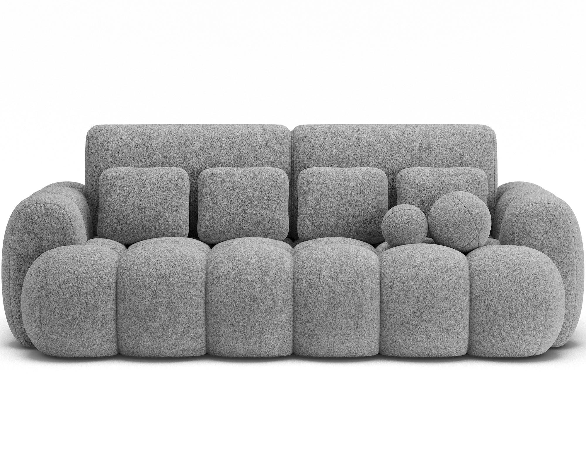 SCHLAFSOFA COTONN 256 cm – Modernes 3-Sitzer Sofa mit Schlaffunktion, Bettkasten und Dekokissen - Grau, Kunststoff (256/119/105cm) - Wohnideebilder