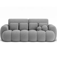 SCHLAFSOFA COTONN 256 cm – Modernes 3-Sitzer Sofa mit Schlaffunktion, Bettkasten und Dekokissen - Grau, Kunststoff (256/119/105cm) - Wohnideebilder